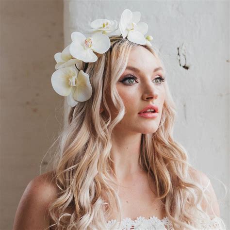 esme orchid flower headband by luna and wild