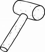 Mallet Wooden Hammer Clip Vector Illustrations sketch template