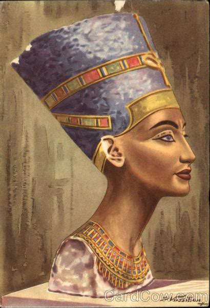 Painted Limestone Bust Of Queen Nefertiti Wife Of
