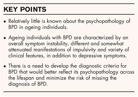 Borderline Personality Disorder And Ageing Myths And Realit