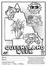 Queensland Coloring Colouring Qld Designlooter Week 39kb 1661 sketch template