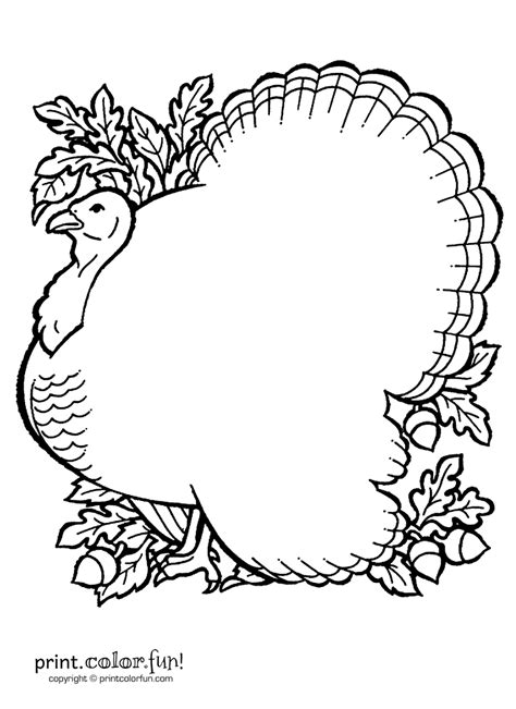 thanksgiving turkey coloring page print color fun