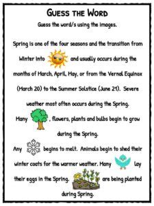 spring facts worksheets historical information  kids