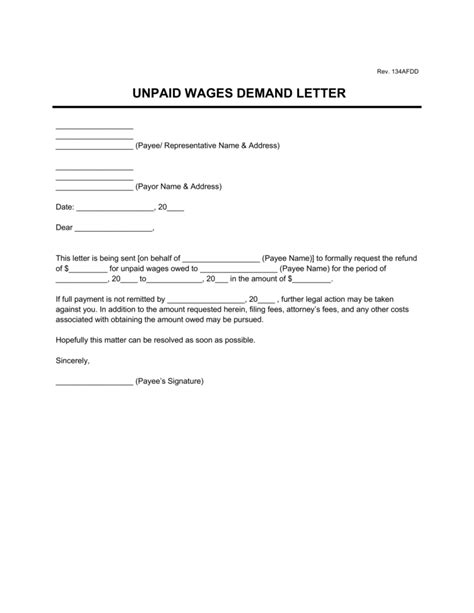 demand letter  payment template  word