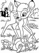 Coloring Bambi Thumper sketch template
