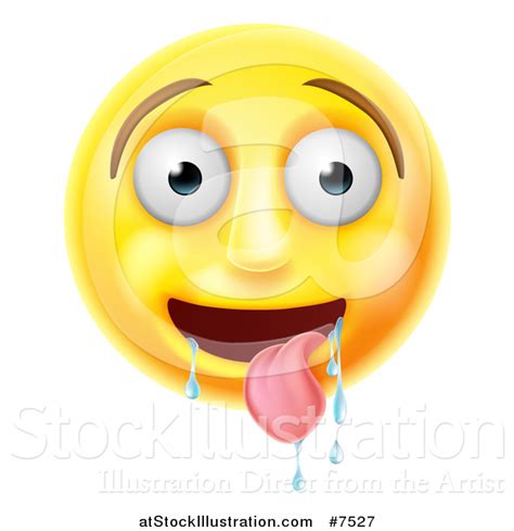 vector illustration    yellow smiley emoji emoticon face drooling