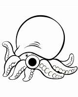 Octopus Coloring Cartoon Pages Printable Getcolorings sketch template