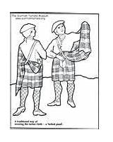 Scotland Coloring Pages Scottish Colouring Tartan Kilts Tartans Plaid Wearing Color Getcolorings sketch template