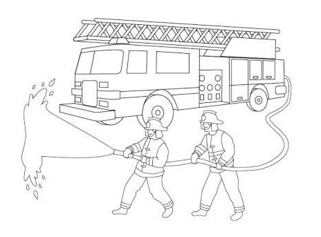 fire truck  firefighter coloring page