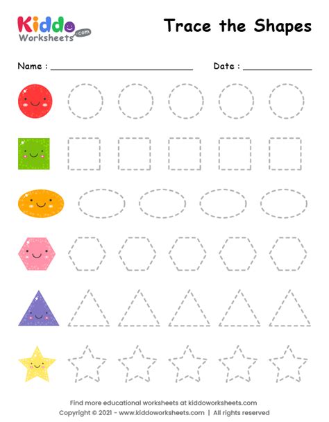 printable tracing shapes worksheet worksheet kiddoworksheets