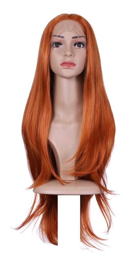 Long Straight Red Lace Front Wig 60cm Cosplay Fashion Japan Attitude