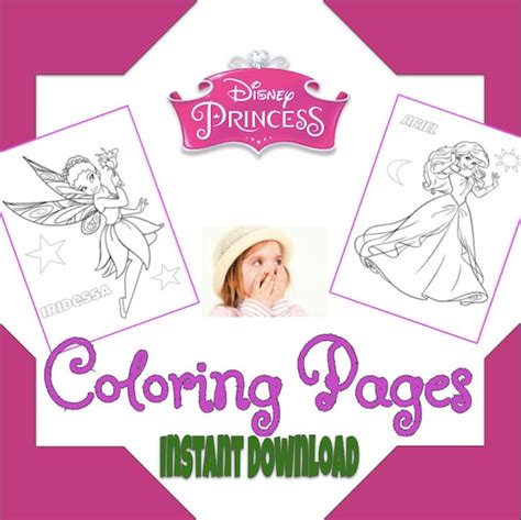 disney princess coloring pages set digital colouring sheets etsy