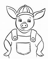 Pig Little Coloring Kids sketch template