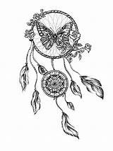 Dreamcatcher Tattoo Drawing Tattoos Dream Catcher Coloring Pages Butterfly Drawings Mandala Adults Nipple Designs Dreamcatchers Catchers Owl Adult Flowers Filtro sketch template