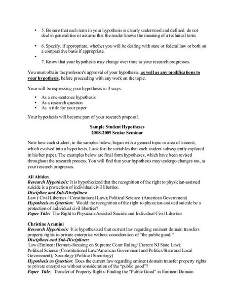 sample   research paper hypothesis short explanation   write