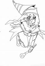 Magician Dark Girl Deviantart Yugioh Drawing sketch template