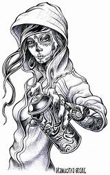 Gangster Graffiti Chicano эскизы чикано Zeichnen Carwad стиле татуировок Gangsta Skull 1173 Dessin Bamf sketch template
