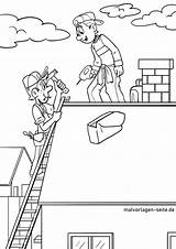 Dachdecker Malvorlage Handwerker Malvorlagen Berufe Baustelle Ausmalbild sketch template