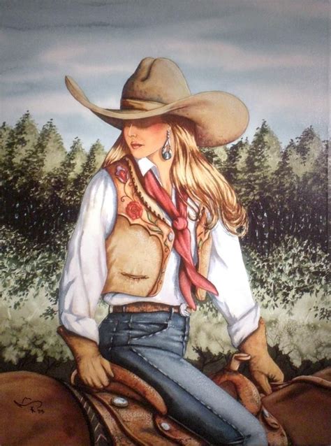 cowgirl art letting go ~ by doreman burns western artwork western