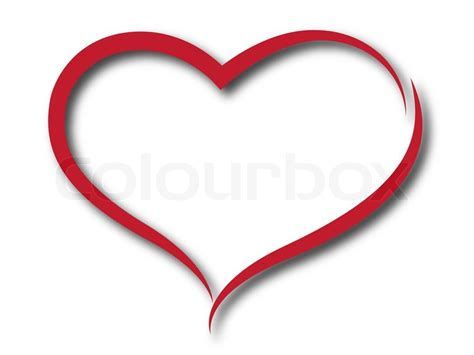 Red hart on a white background.   Stock Photo   Colourbox