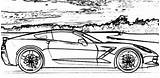 Corvette Pages Coloring Cars Stringray C7 Color sketch template