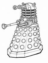 Dalek Doctor Lineart sketch template