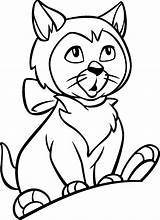 Coloring Pages Kids Cat Printable Labels Animal sketch template