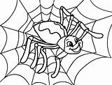 Spider Coloring Pages Cartoon Spiders Cute Color Happy Halloween Colouring Kids Kindergarten Sheets Template Scary Computer Getdrawings Coloringkidz Choose Board sketch template