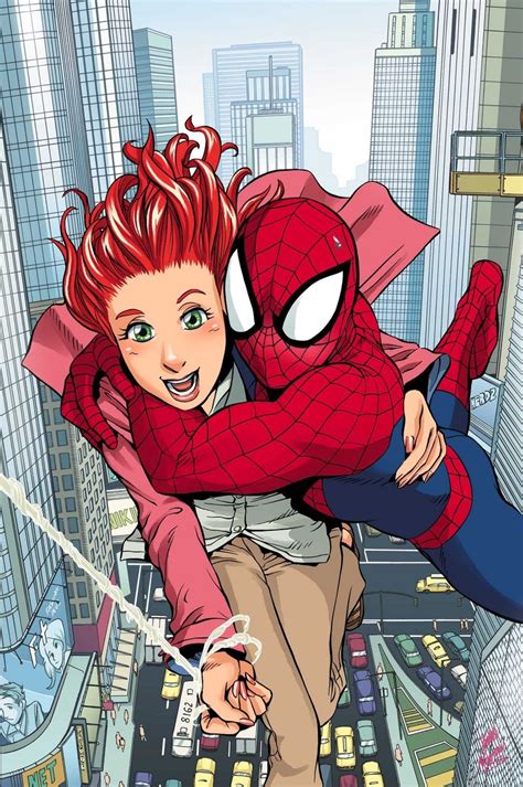 spider man and mary jane y takeshi miyazawa comics spiderman dc comics