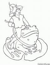 Rospo Fata Toad Elfi Duendes Sella Malvorlagen Sapo Monta Kröte Reiten Riding Eine Hadas Bacchetta Magica Principessa Feen Elfen Fairies sketch template