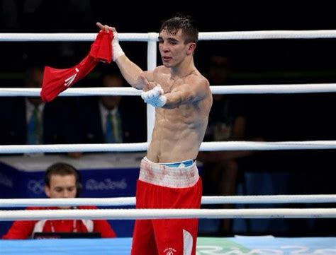 world champion irish boxer michael conlan shows judges the finger after