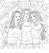 Friend Drawings Coloring Girl Drawing People Bff Girls Pages Kolorowanki Tumblr Easy Three Adult Beautiful sketch template