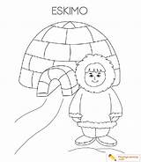 Eskimo Coloring Igloo Pages Sheet Kids sketch template