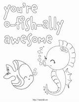 Coloring Valentine Pages Fish Kids Valentines Awesome Color sketch template