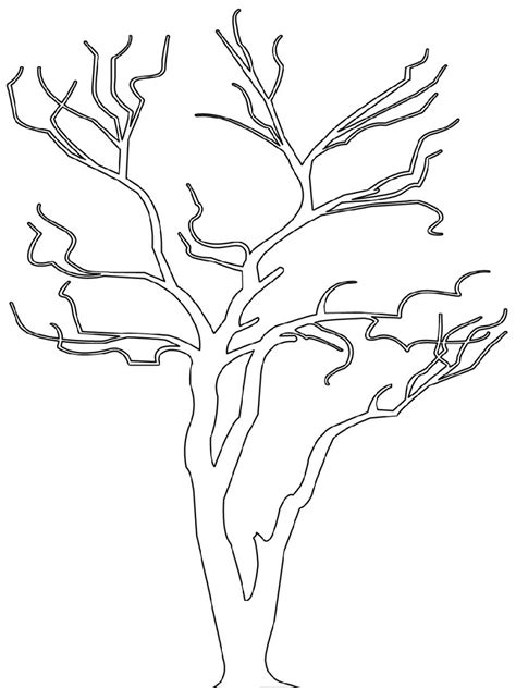 bare tree coloring page usable  worksheets