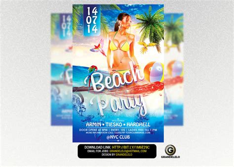 Beach Party Under Water Flyer Template Psd By Grandelelo On Deviantart