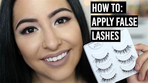 how to apply false lashes youtube