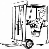 Forklift Coloring Truck Lift Drawing Pages Operator Lifted Getdrawings Fork sketch template