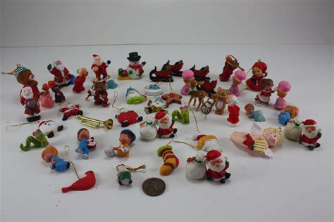 vintage miniature christmas ornaments plastic resin lot