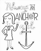 Coloring Pages Anchor Girls Always Girl sketch template