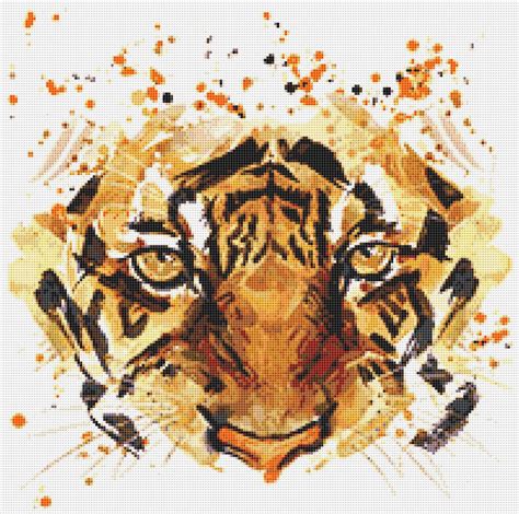 tiger cross stitch pattern  instant   tiger etsy uk