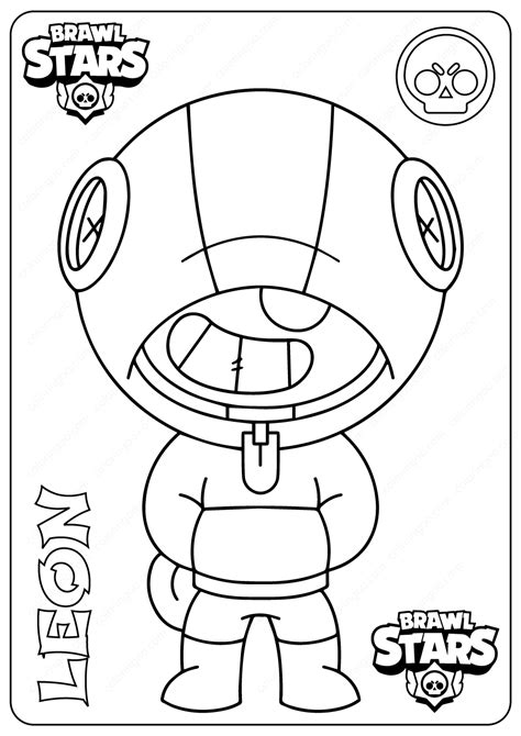 printable brawl stars leon  coloring pages