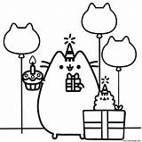 Coloring Cat Pages Pusheen Party Printable sketch template