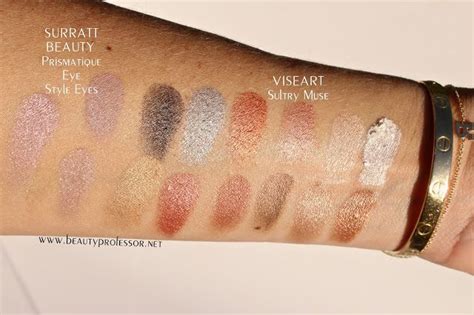 eyeshadow swatches viseart sultry muse surratt beauty prismatique eyes in real eyes both