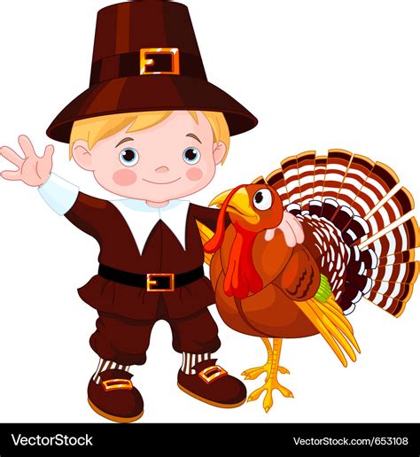 pilgrim  turkey royalty  vector image vectorstock