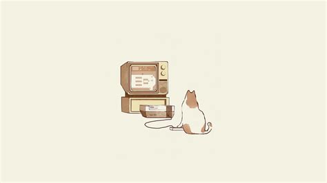 Cat Playing Game Console Illustration Simple Background Dan Burgess