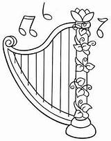 Harpa Arpas Harp Davi Instrumentos Infantil Musicales Musicais sketch template