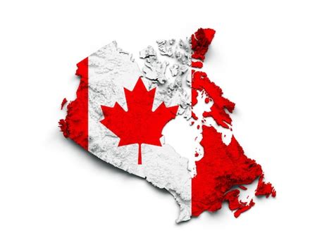 premium photo canada map canada flag shaded relief color height map