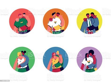 rainbow lgbt couple icons stock illustration download image now istock