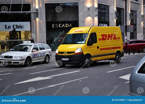 dhl courier delivery service editorial photo image